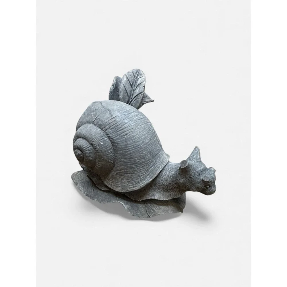 Cement Concrete Snail Slug Paperweight Garden Decor Gray